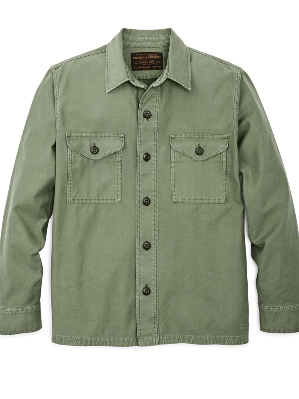 Men’s Filson Field Jac-Shirt | Washed Fatigue Green | Size XL